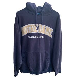 Vintage Norte Dame Sweatshirt Hoodie NCAA Embroidered Size XL